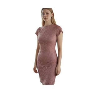 WINDSOR DUSTY PINK LACE BODYCON  DRESS SZ.XS EUC.